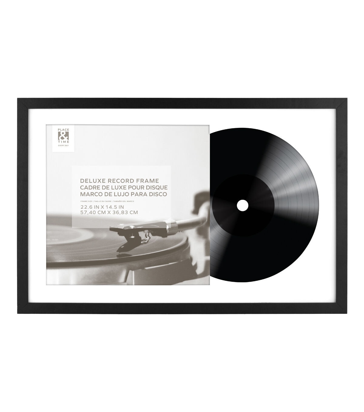 24 x 16 Black Vinyl Record Display Frame by Place & Time