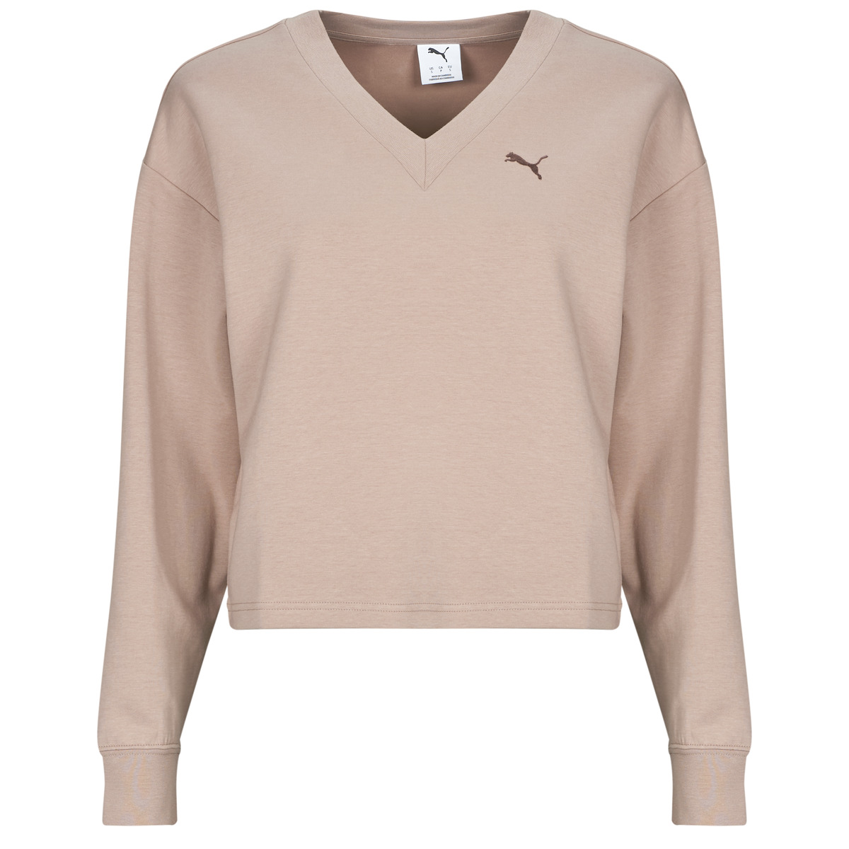 Puma - ESS ELEVATED Comfort V-Neck Crew DK - Beige