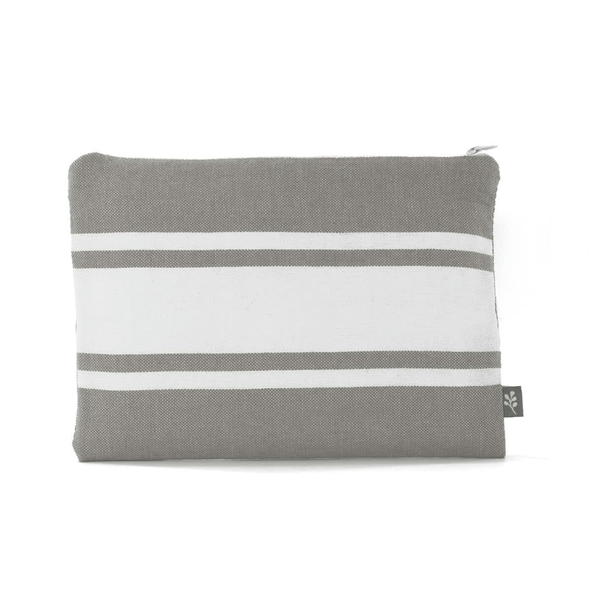 ST TROPEZ - Pochette de plage coton  18x24 gris perle