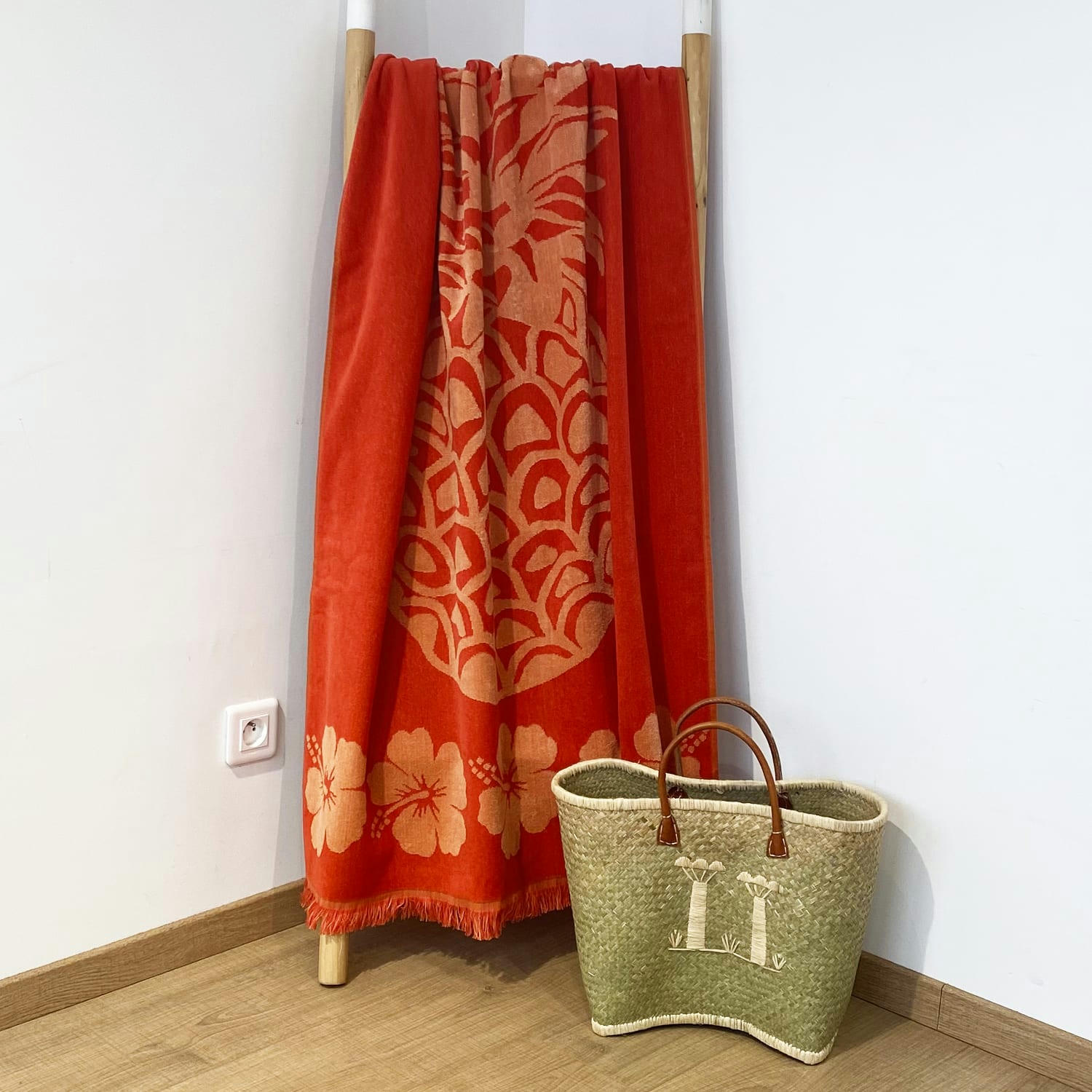 PLAGE - Serviette de plage éponge velours Jacquard  Valdanos 90x170