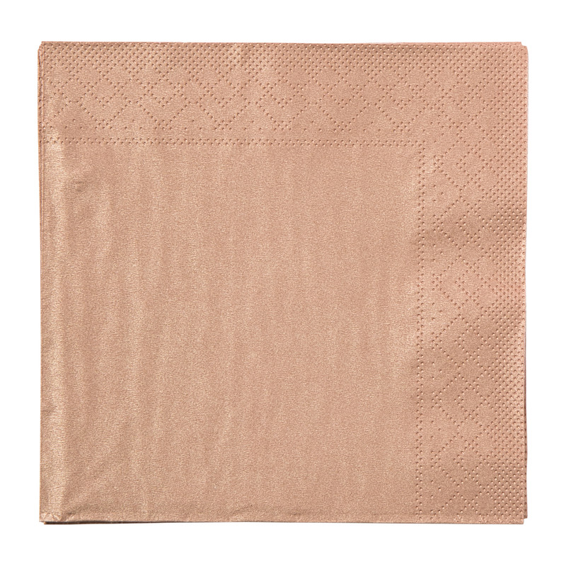 Servetten - ros&eacute;goudkleurig - set van 20