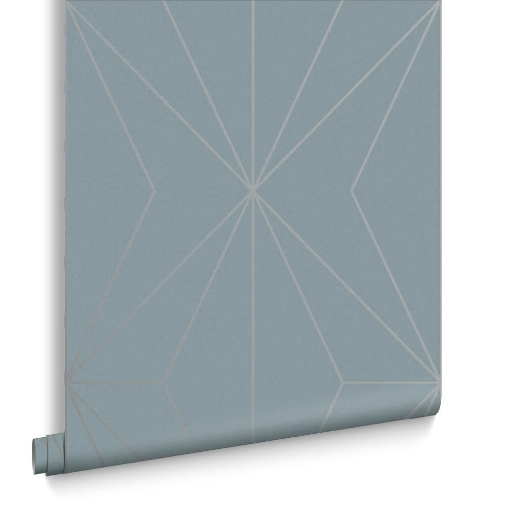 - papier peint harmony bleu argent 1005x52cm