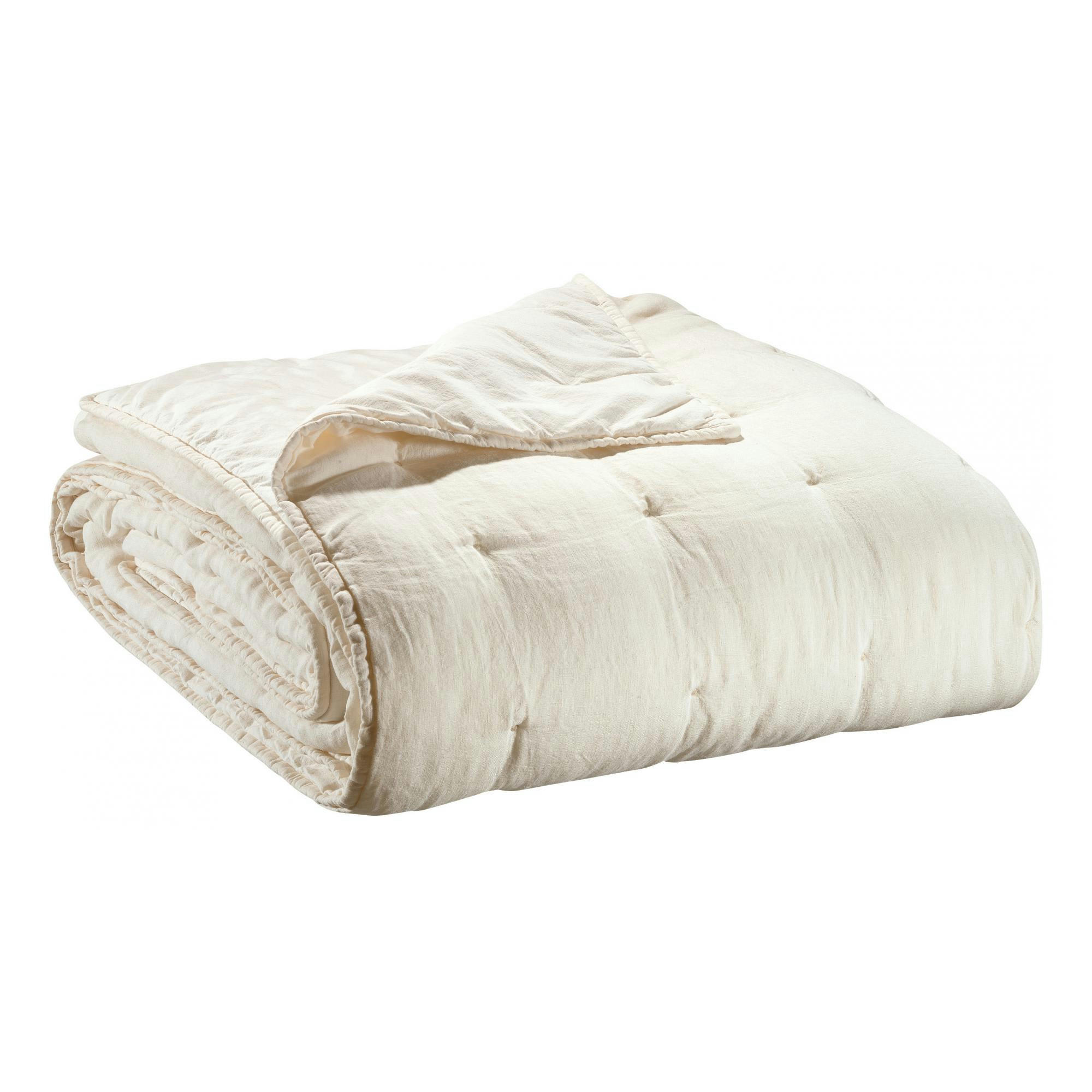 ZEFF - Jeté de lit   en lin craie 180 x 260