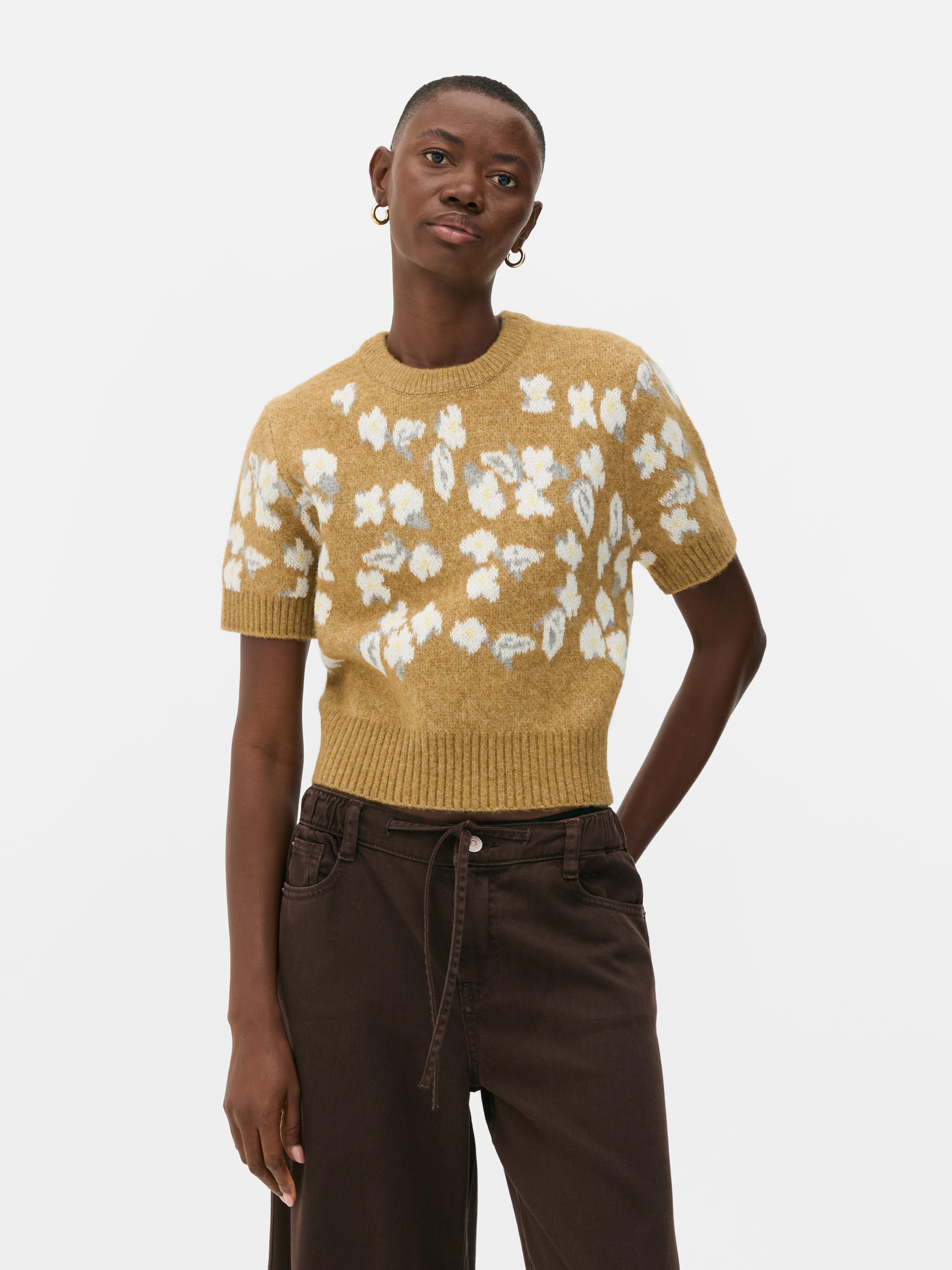 Floral Jacquard Knit Sweater