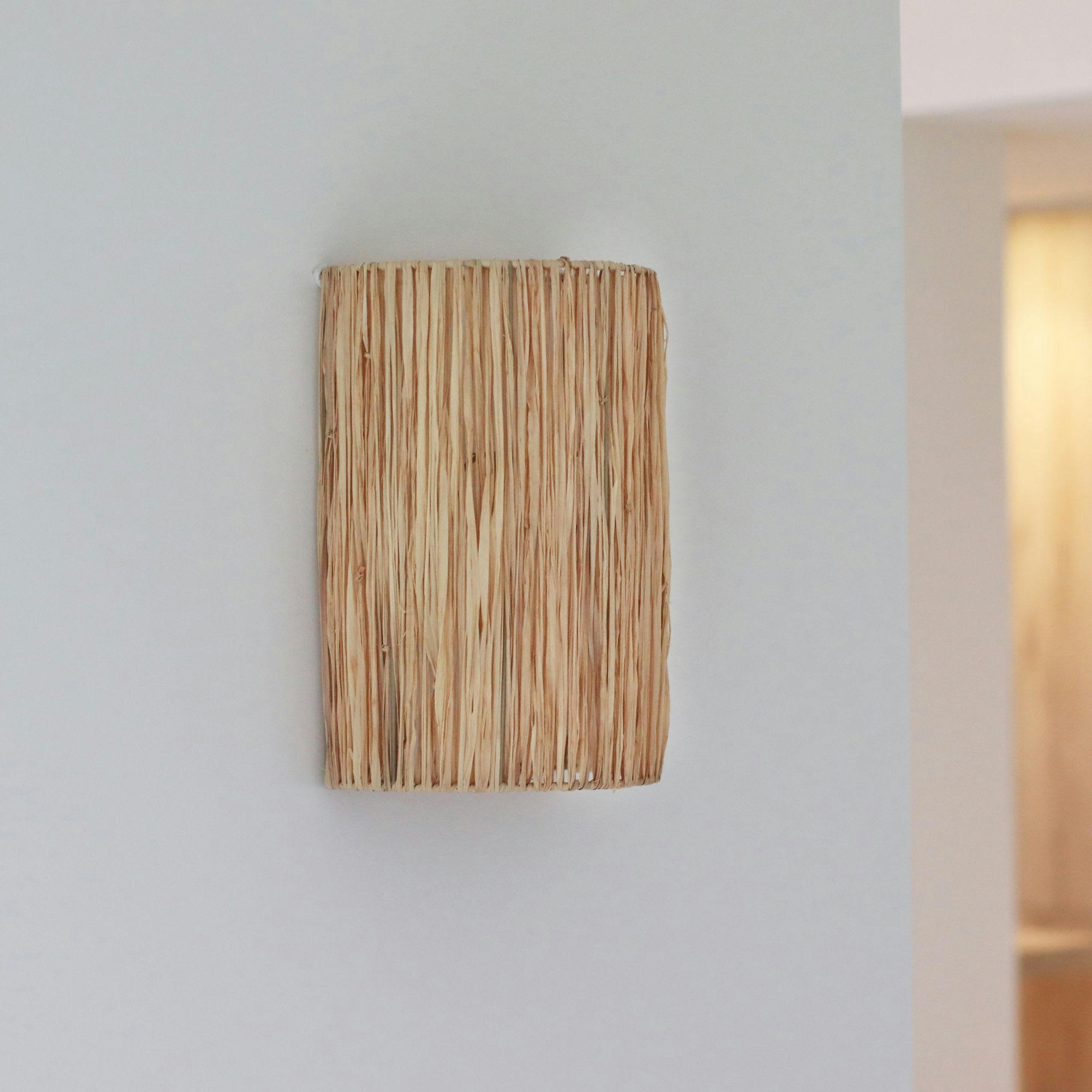 EL NIDO - Cache ampoule murale en raphia h32cm