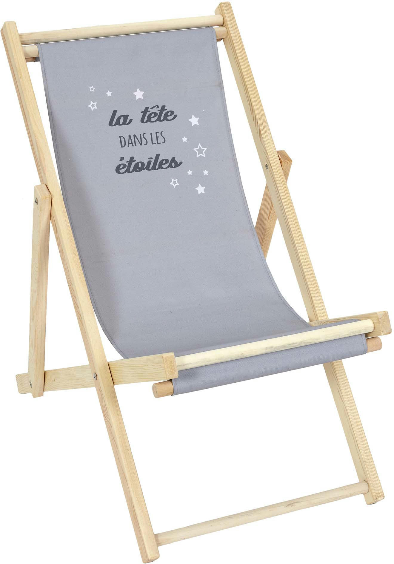 LA TÊTE DANS LES ÉTOILES - Chilienne enfant en bois 3 positions réglables grise