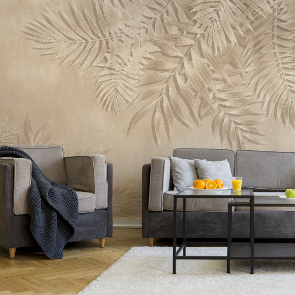 Fototapeta Beżowe LIŚCIE Palmowe Natura 90x60cm