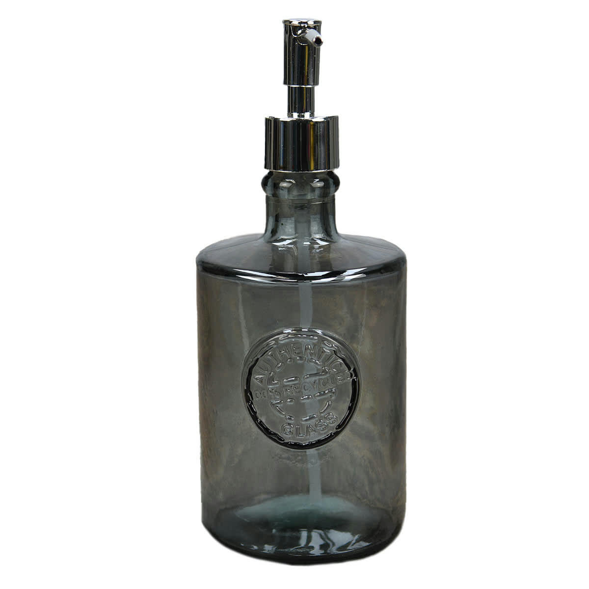 AUTHENTIC - Distributeur de savon en verre recyclé  silver gris 23 cm