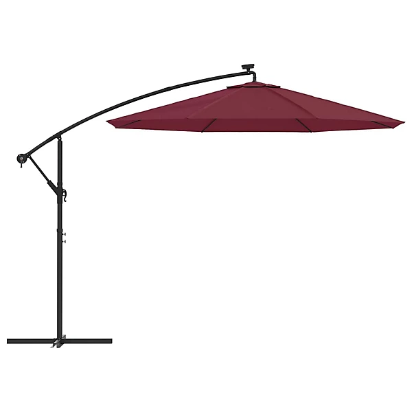 Parasol deporte à led et mât bordeaux Helloshop26