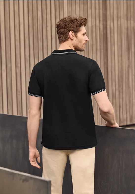 Kurzarm Poloshirt mit Struktur