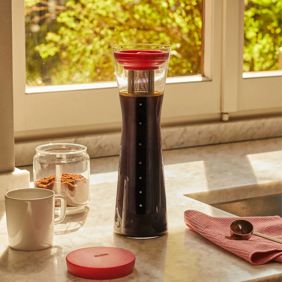 Alessi - Mazagran Karaffe für Cold Brew Kaffee, braun