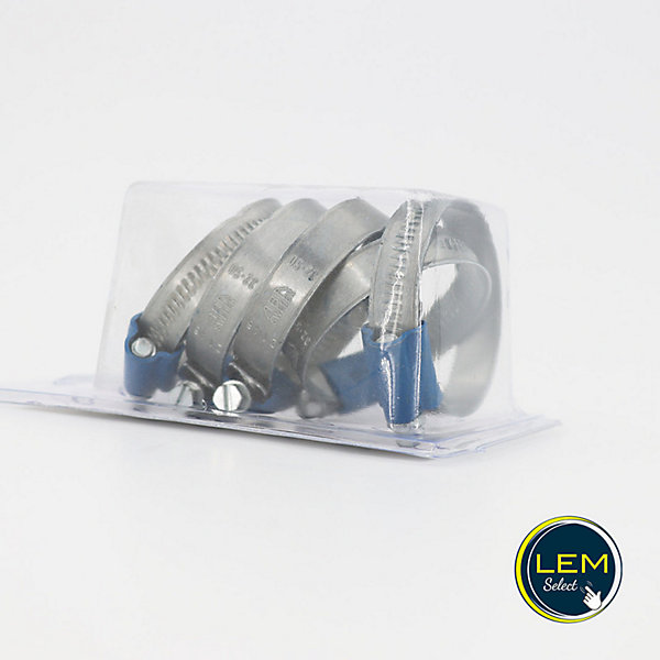Blister de 5 colliers de serrage à vis sans fin 12 mm 
