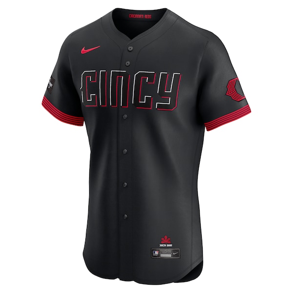 Barry Larkin Cincinnati Reds Nike City Connect Sponsor Patch Elite Player Jersey - Black