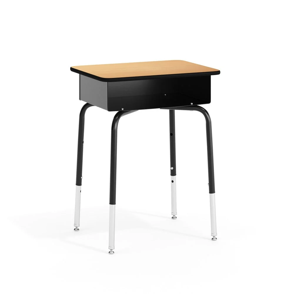 Student Desk with Open Front Metal Book Box