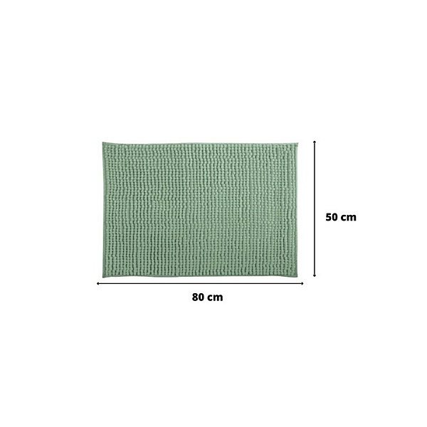 Lot de 2 tapis de bain CHENILLE 50x80 Vert Basil MSV