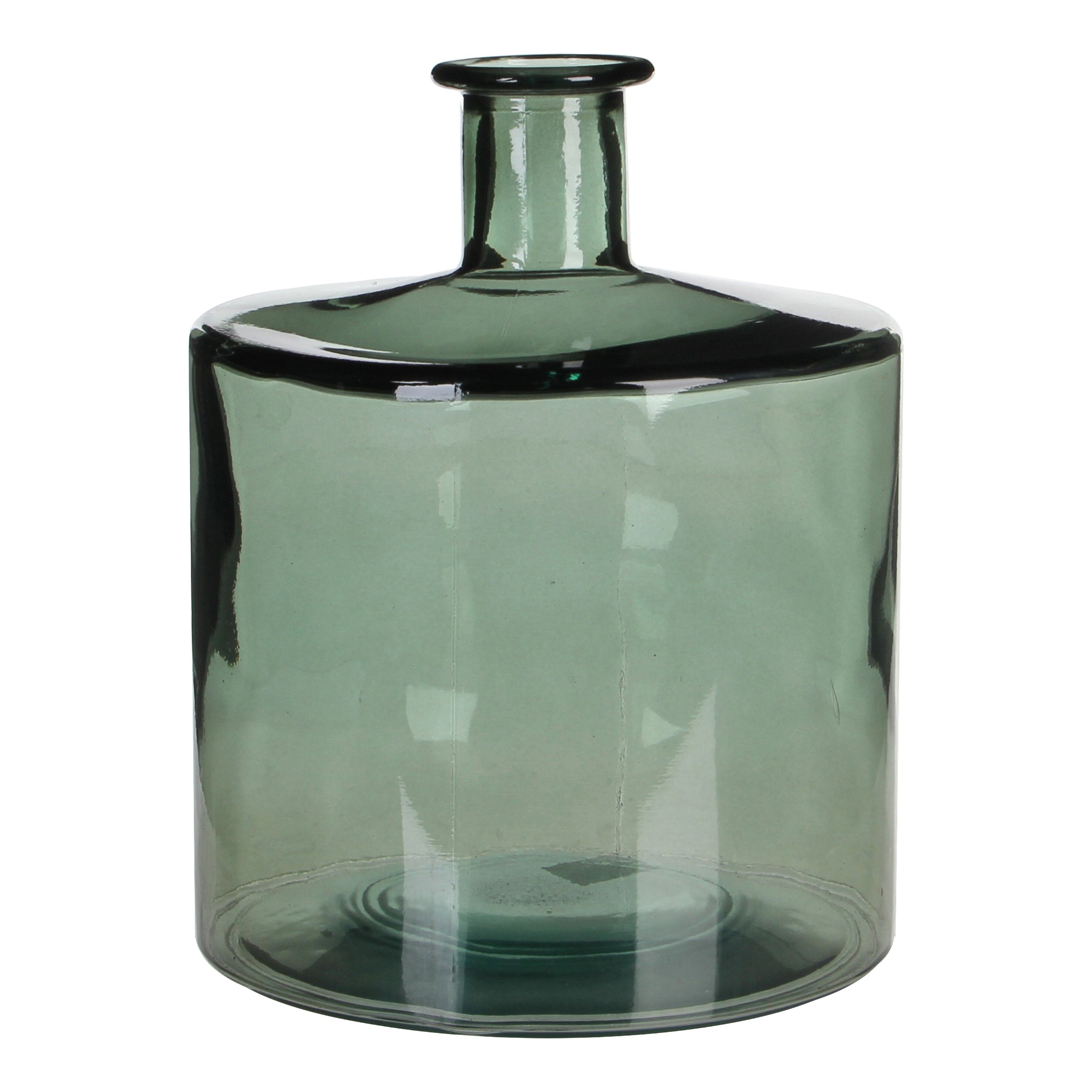 Mica Decorations Guan Fles Vaas - H26 x Ø21 cm - Gerecycled Glas - Groen