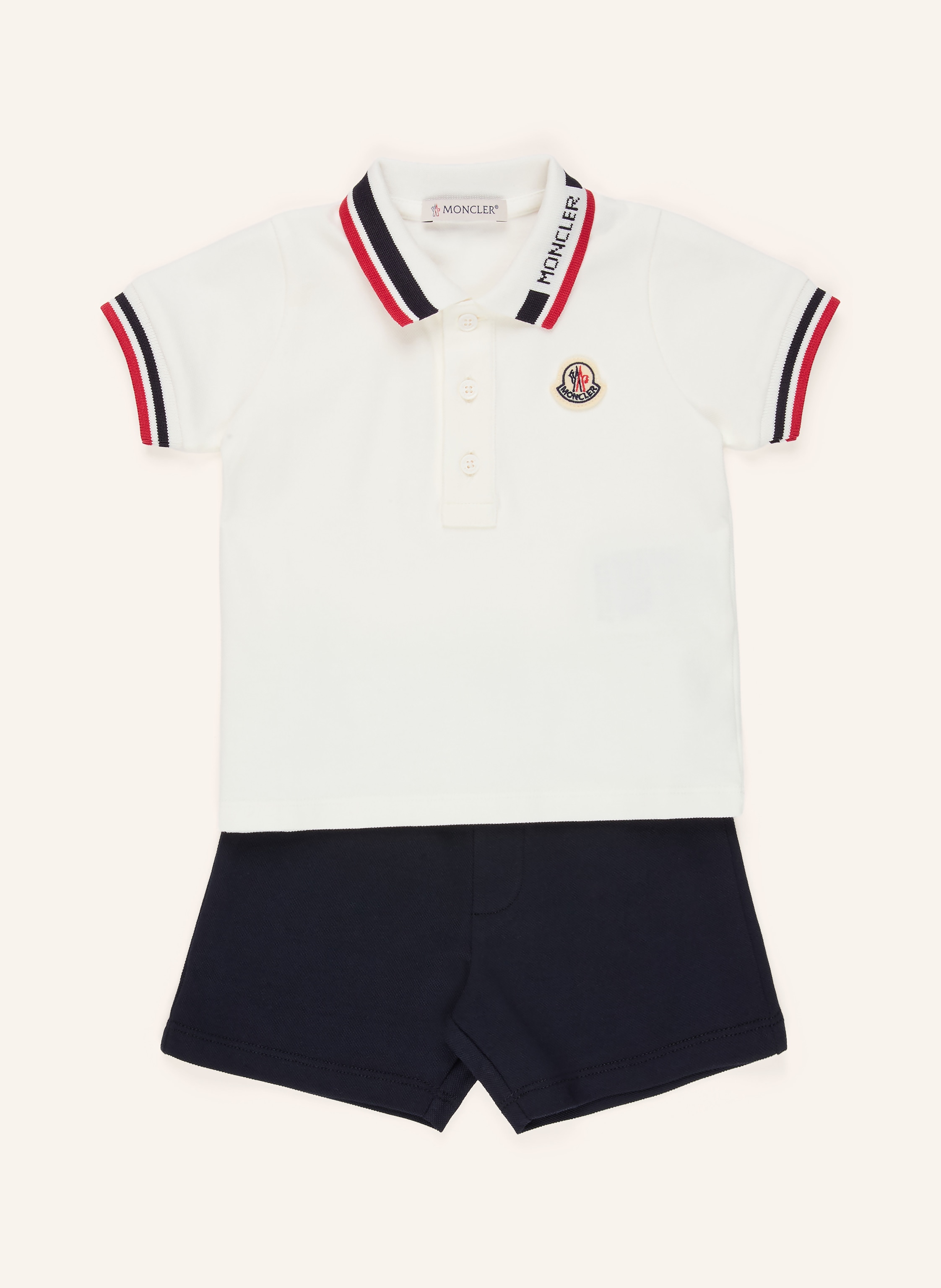 MONCLER enfant Set: Piqué-Poloshirt und Shorts