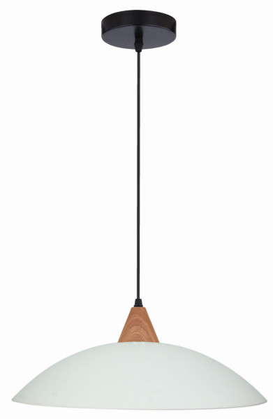 Lampa wisząca czarno-biała-jasne drewno OTRIKS 1xE27x60W Candellux