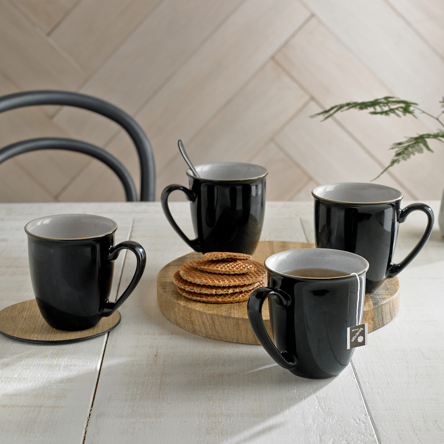 Elements Black Mugs - Set Of 4