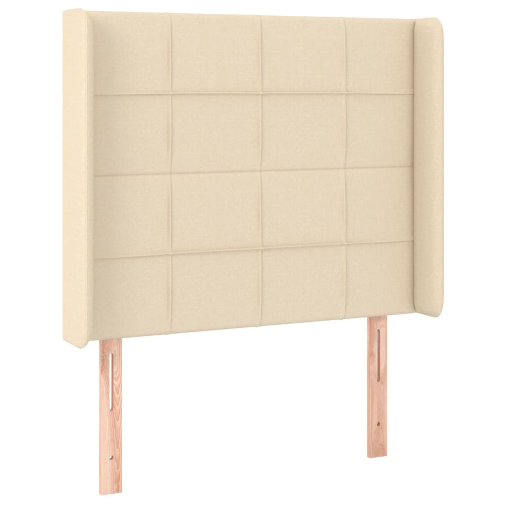 Wezgłowie Kremowy 93 x 16 x 118/128 cm Tkanina vidaXL