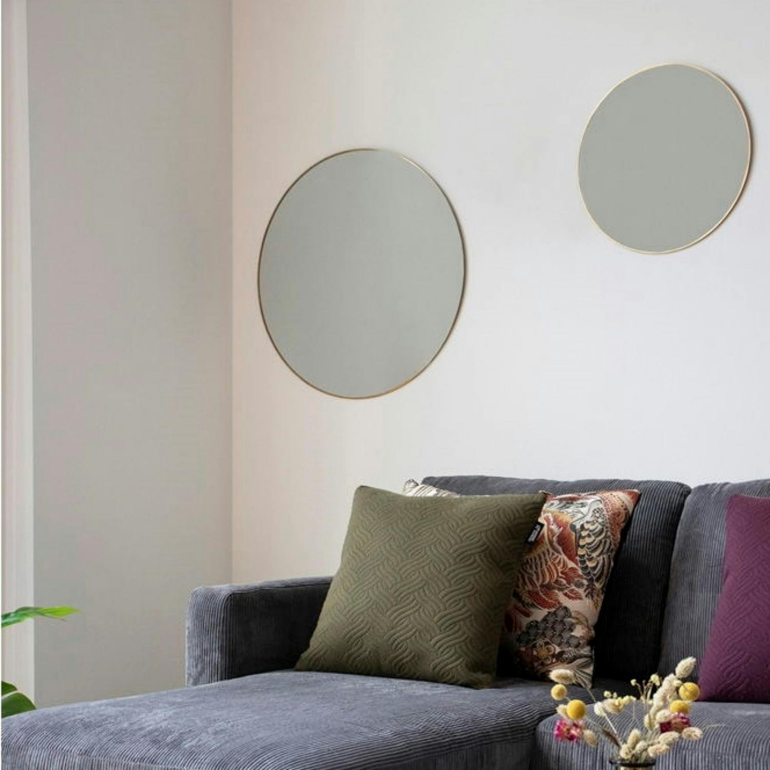 Miroir rond avec cadre effet laiton ø40 cm CODY