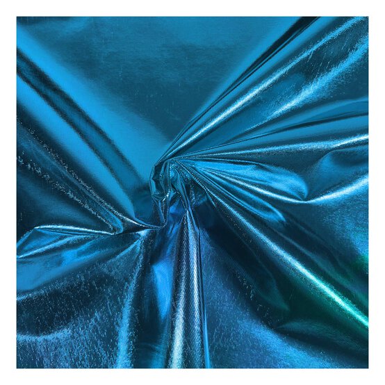 Turquoise Slinky Foil Fabric by the Metre