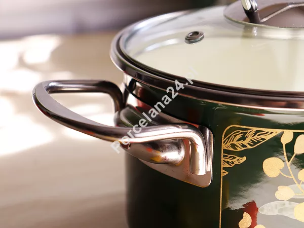 Garnek niski z pokrywką 4,75 L Emalia Metalac - Golden times 1ME.GT.G24N