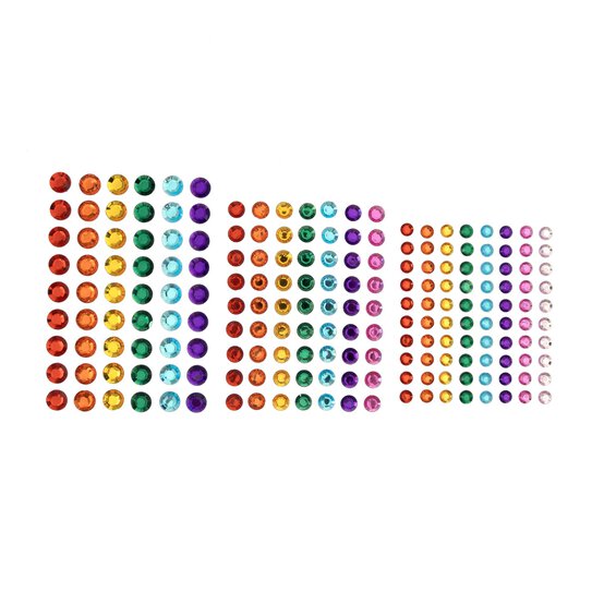 Rainbow Adhesive Gems 197 Pack