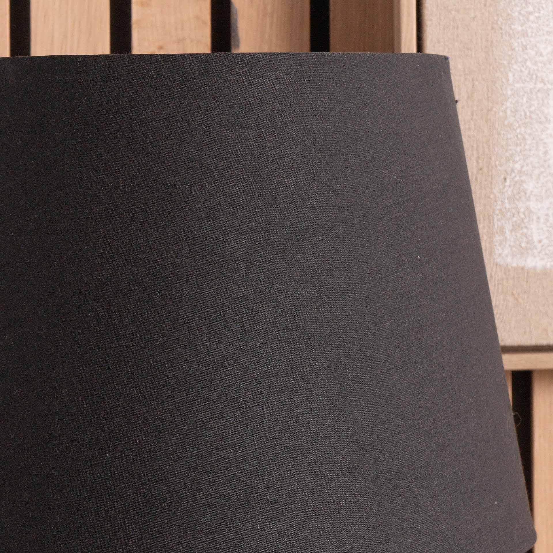 Ruma Black Tapered Cotton Lamp Shade for Table Lamps and Floor Lamps