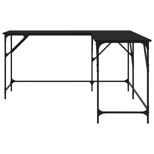 NNEVL Desk Black 149x149x75 cm Engineered Wood
