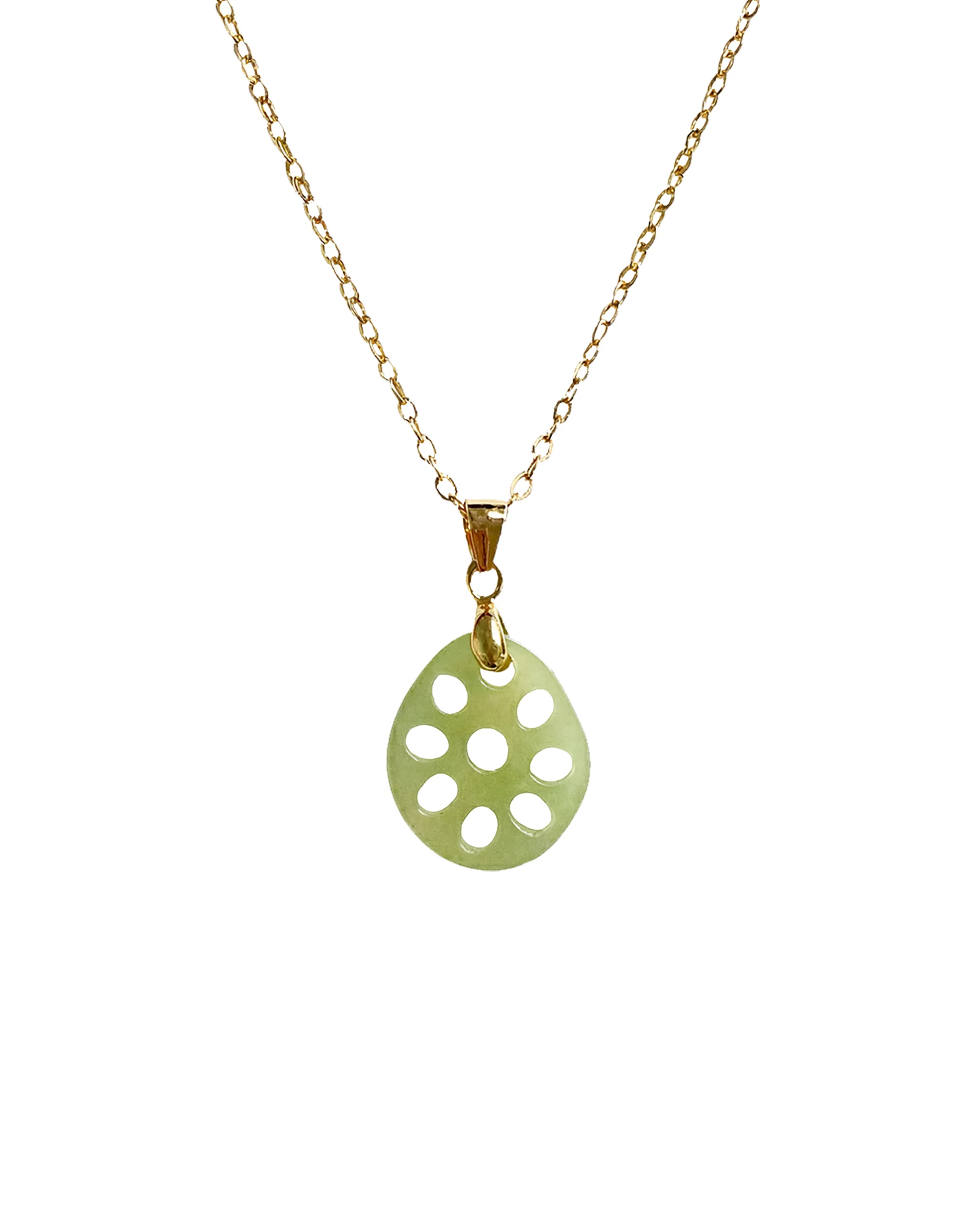 Lotus Root Jade Pendant Necklace