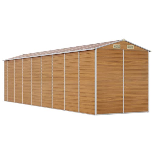 NNEVL Garden Shed Light Brown 191x725x198 cm Galvanised Steel