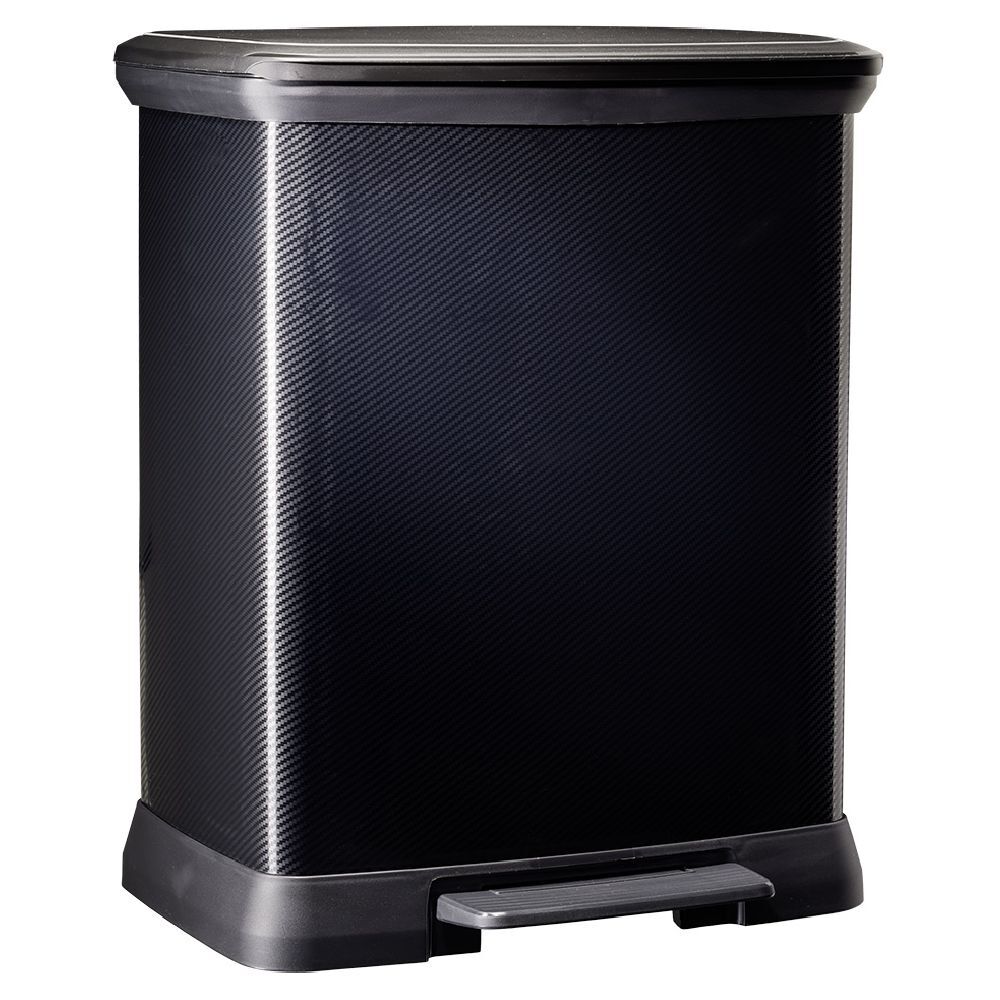 Poubelle à pédale plastique noir carbone 30L