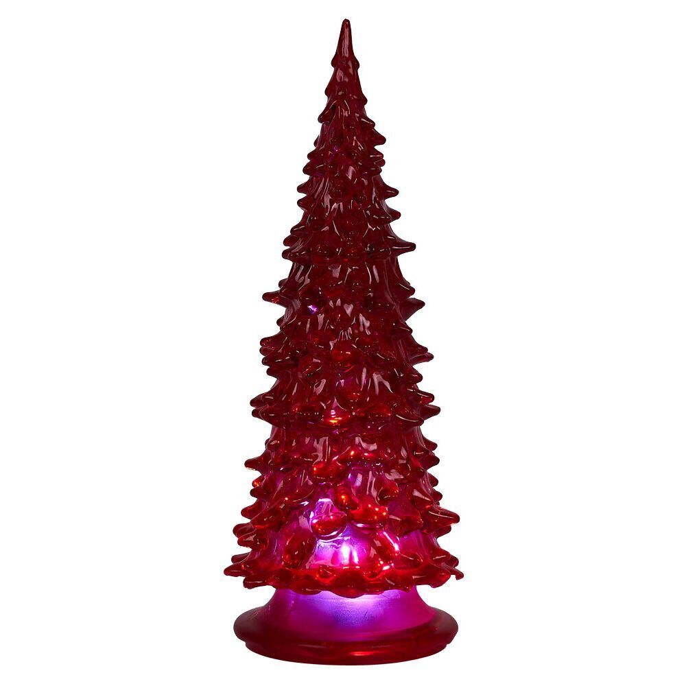 Sapin lumineux déco H19cm plastique (3 coloris)
