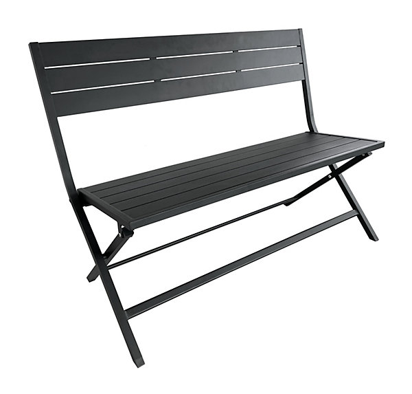 Banc 2 places pliable de jardin Lucca en aluminium graphite