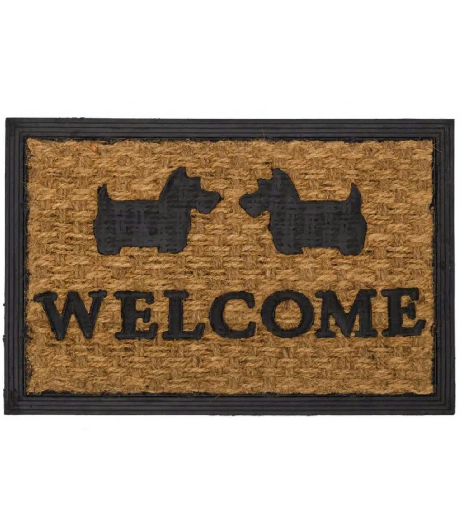 WELCOME - Paillasson en caoutchouc et coco chiens 60x40cm