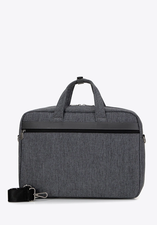 Męska torba na laptopa 15,6” z lamówką z ekoskóry szara