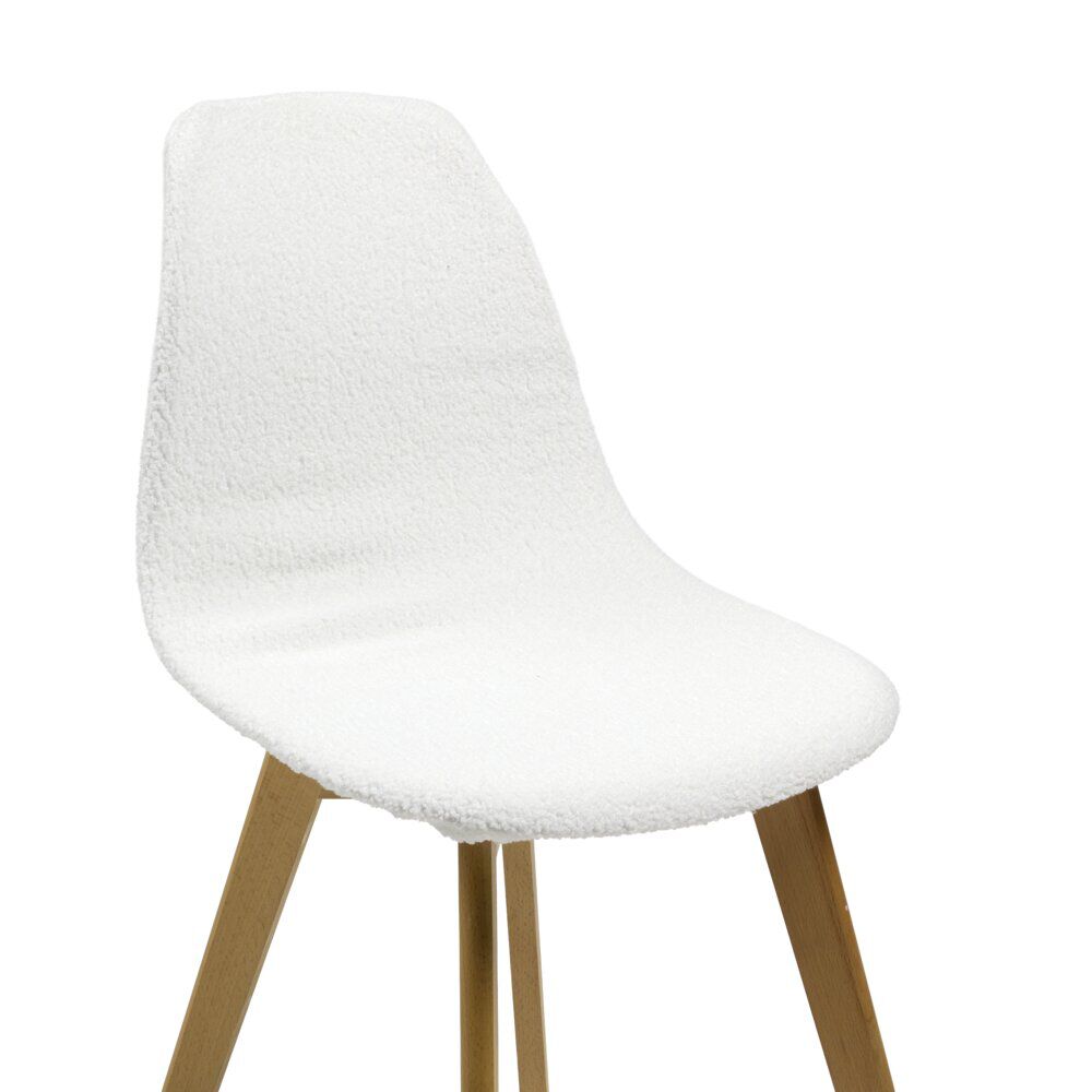 Housse de chaise tissu bouclette blanc 45x40x48cm