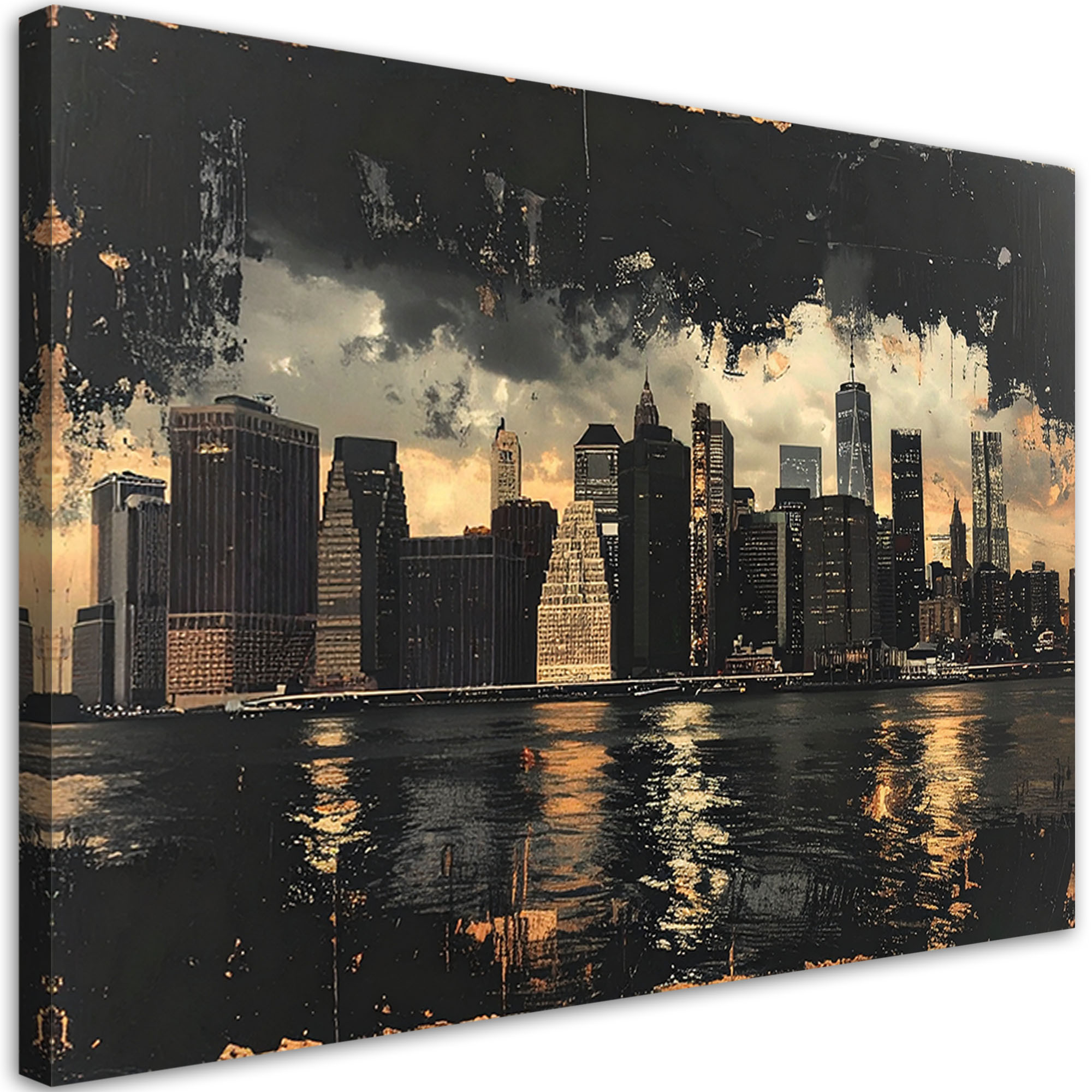 Obraz do salonu biura, Nowy Jork Skyline miasto w stylu retro 30x20