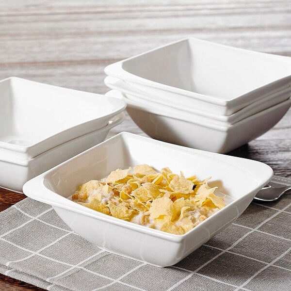 vancasso Cloris 5.5 Inch Square Cereal Bowl Set (Service For 6)