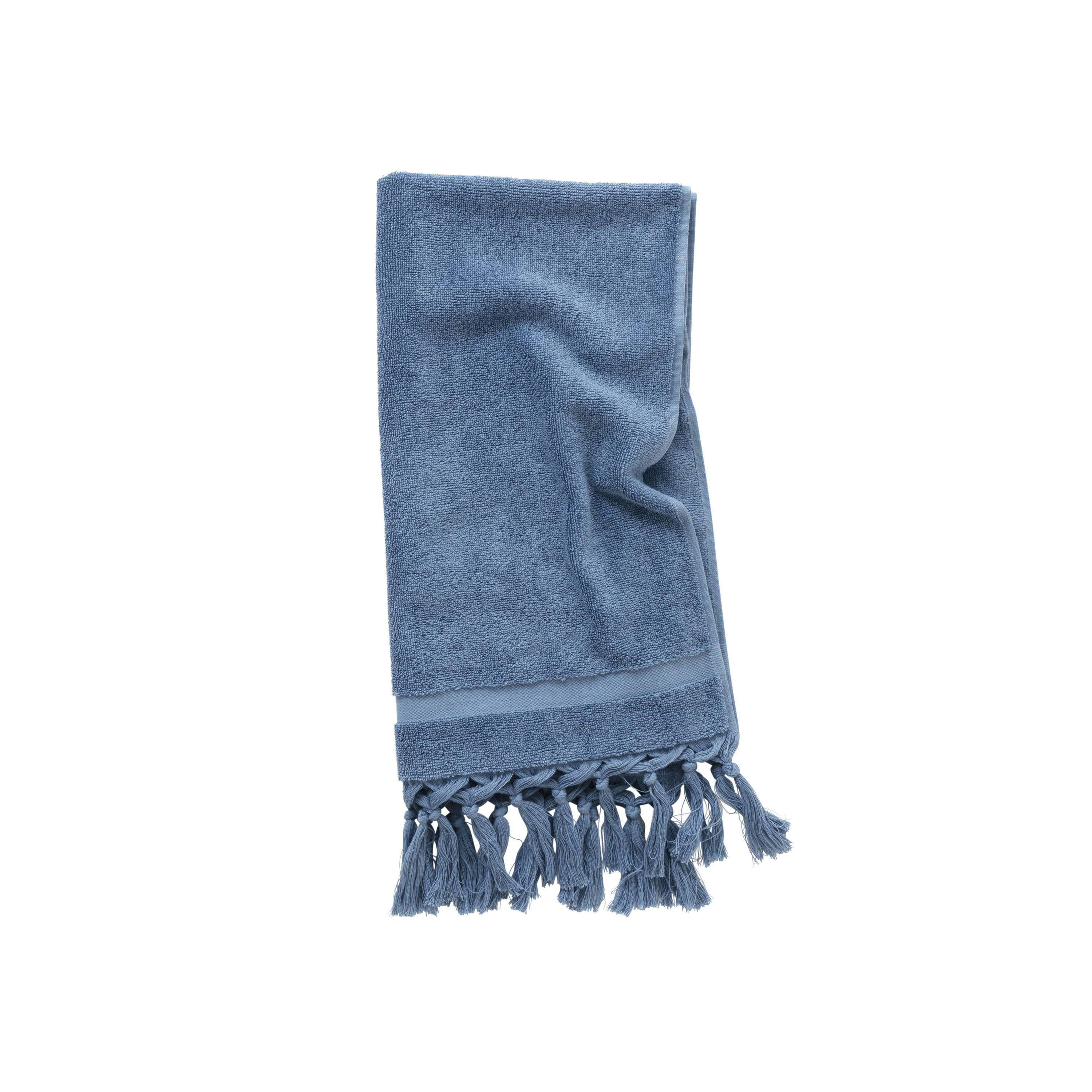 MADELEINE - Serviette invité bouclette de coton bouclette uni bleu 30 x 50 cm