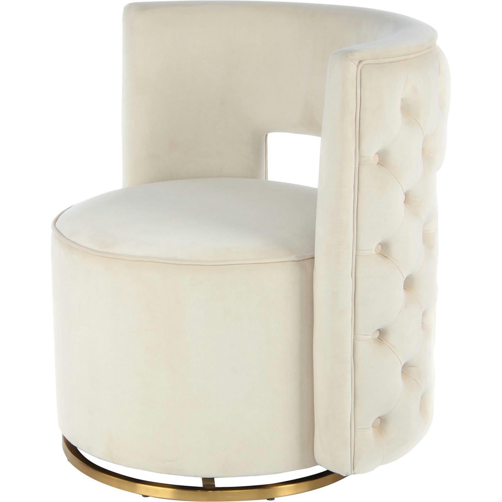 - Fauteuil Velours Beige H. assise 44 cm