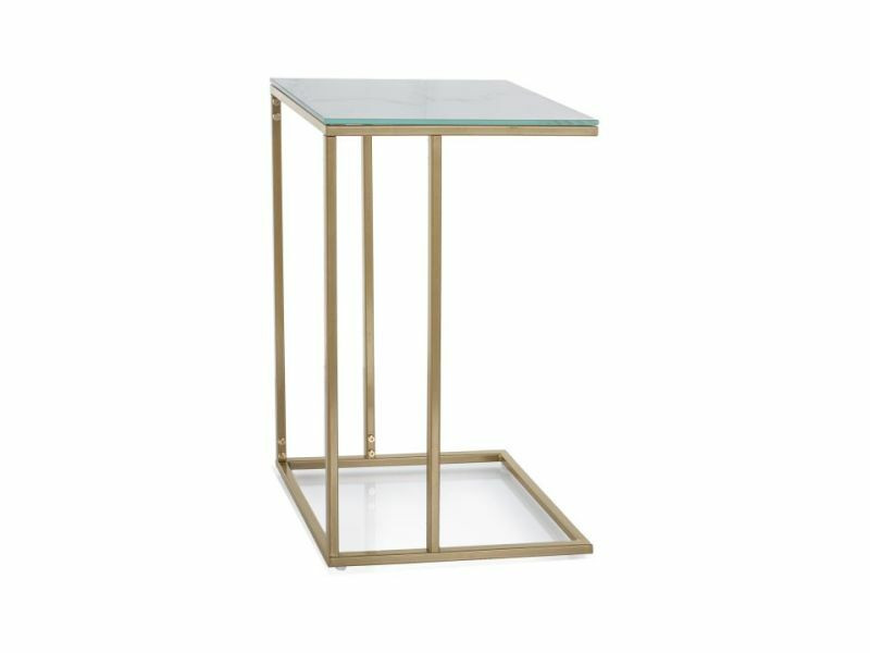 Stolik kawowy SYMPHONY G 40x30 biały marmur/złoty