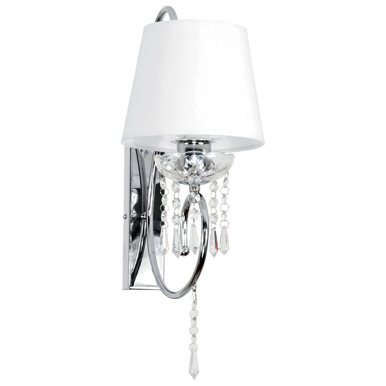 Kinkiet ścienny do sypialni glamour chrom EDYLIT 1xE27 NOLA BIANCO 12-383