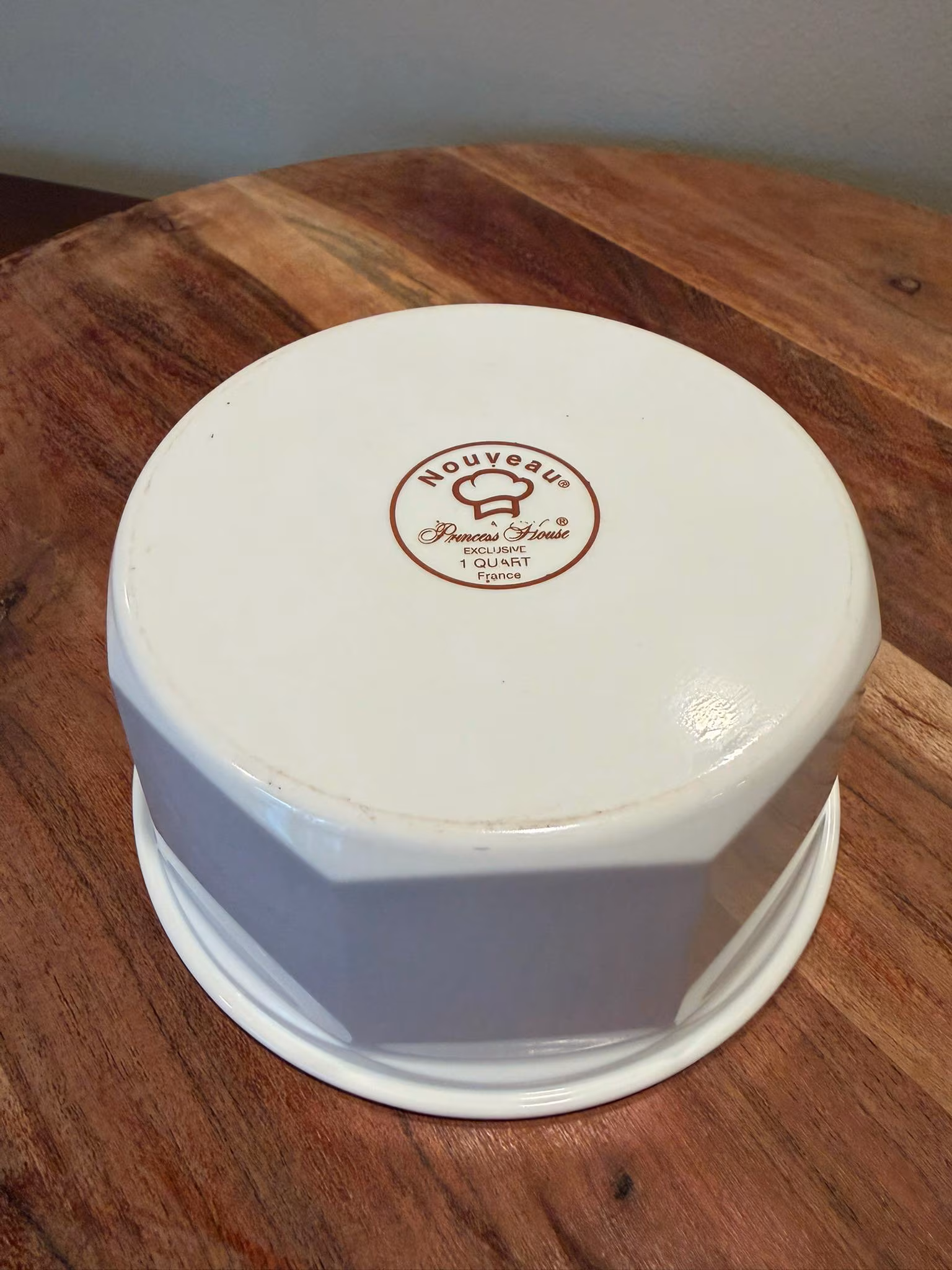Princess House Nouveau 1 Quart Casserole Dish Saucepan with Glass Lid White Ceramic France