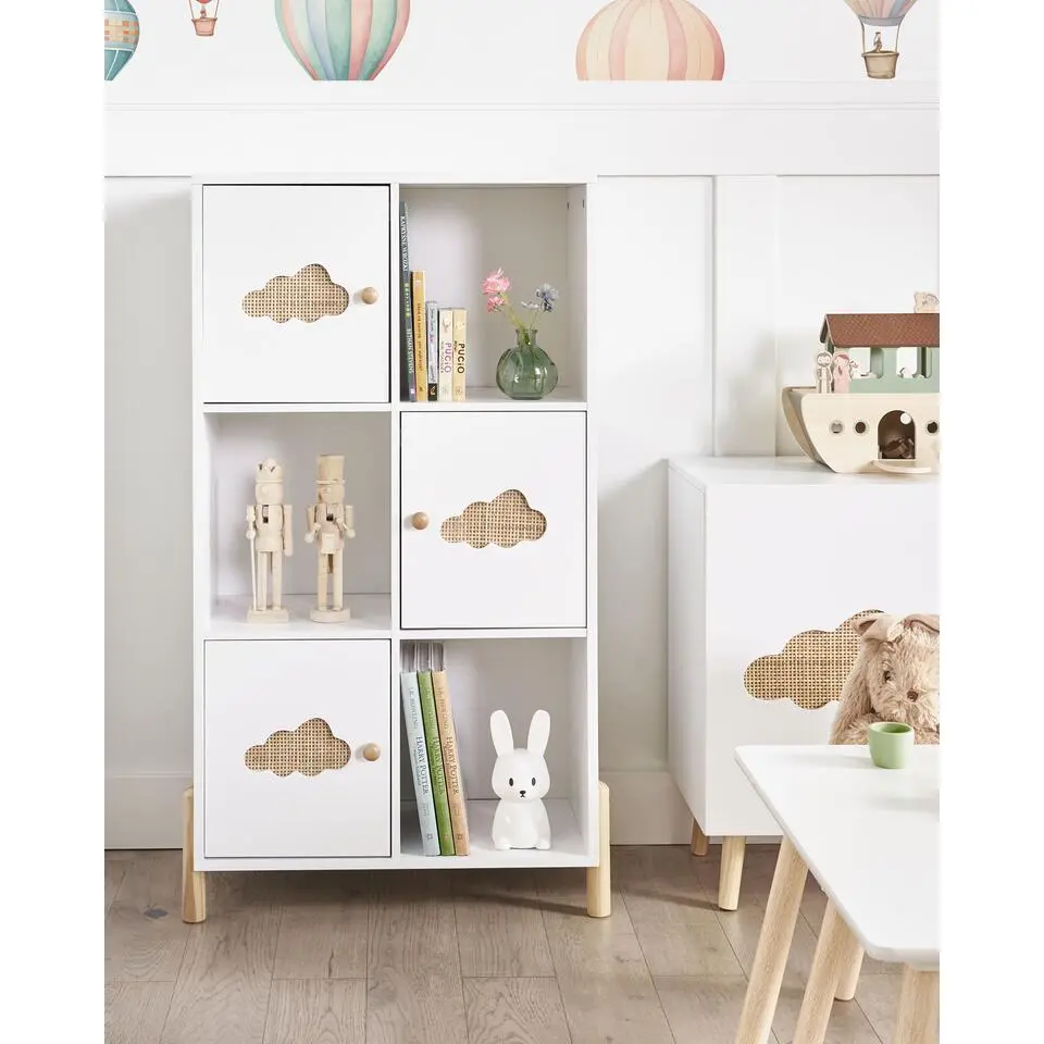 CLOUDY - Boekenkast - Wit/Lichthout - MDF