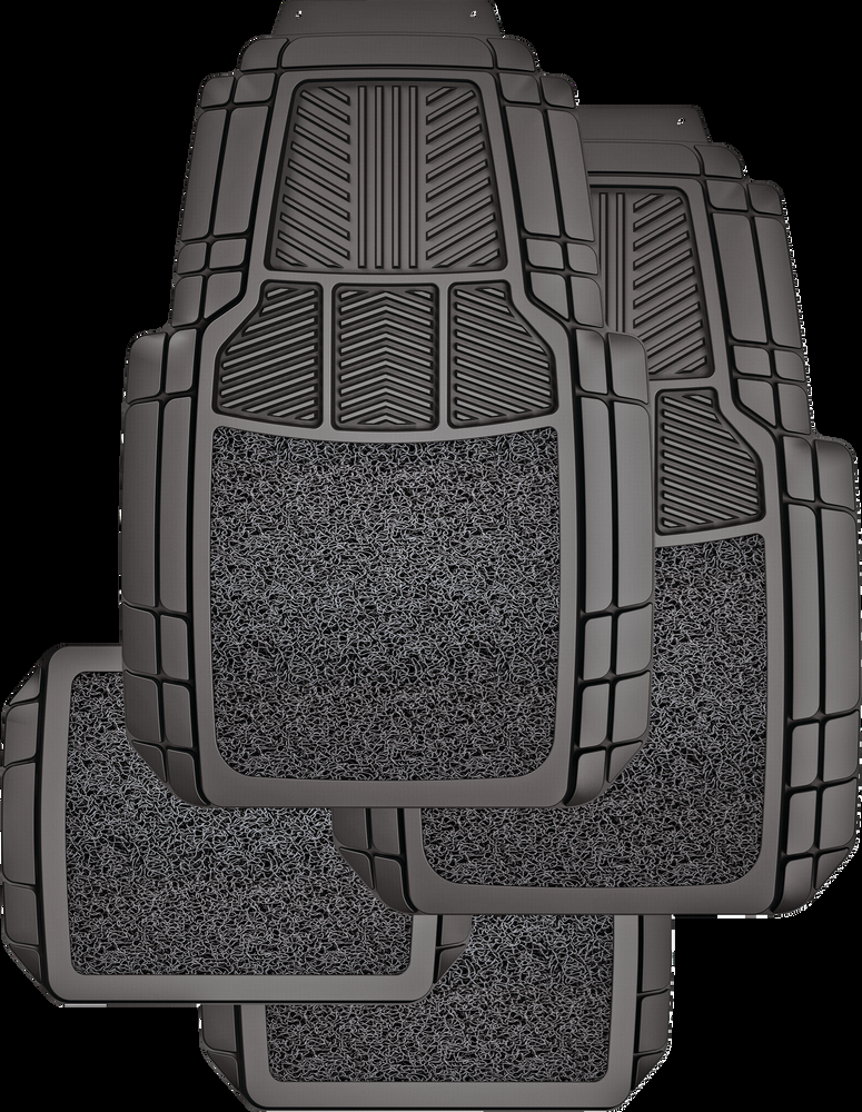 Motomaster Cushioned Rubber Mesh Mats, Black, 4-pk