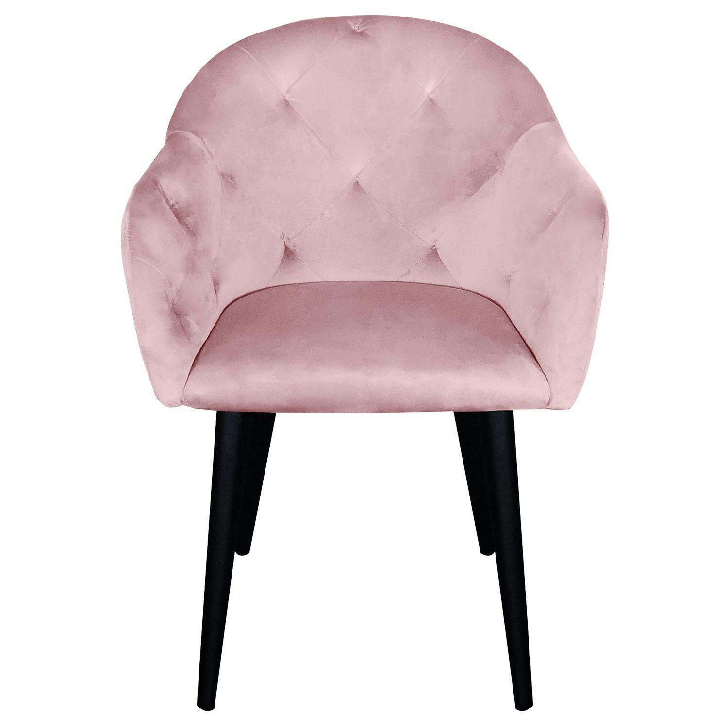 HONORINE - Fauteuil velours rose