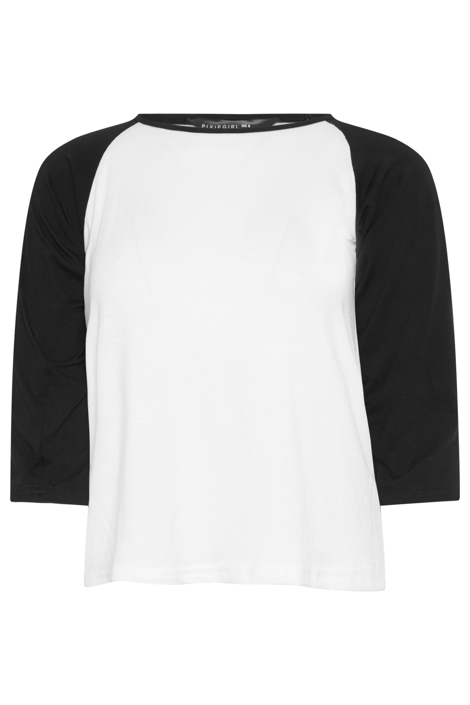 PixieGirl Petite Contrast Sleeve T-Shirt