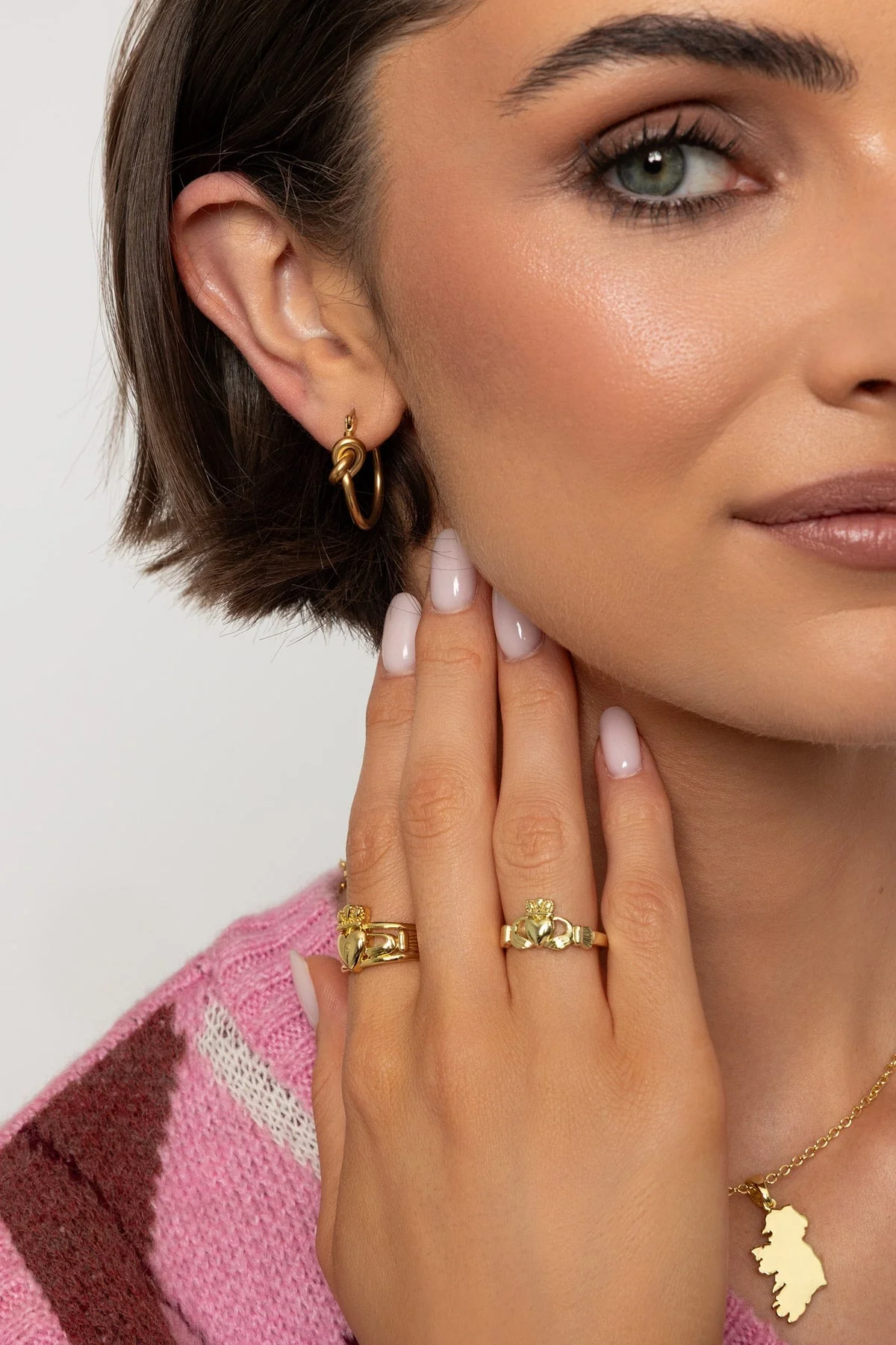 Gold Plated Claddagh Ring - Size 8